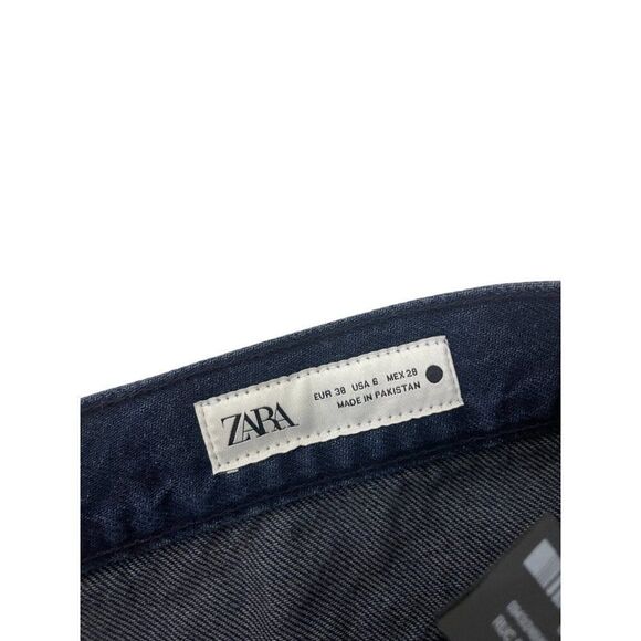 Zara Women Sparkly Bermuda Jean Shorts UK 38 US 6 Blue Denim 0943/246 NWT - Picture 5 of 11